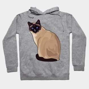 Siamese cat cartoon illustration Hoodie